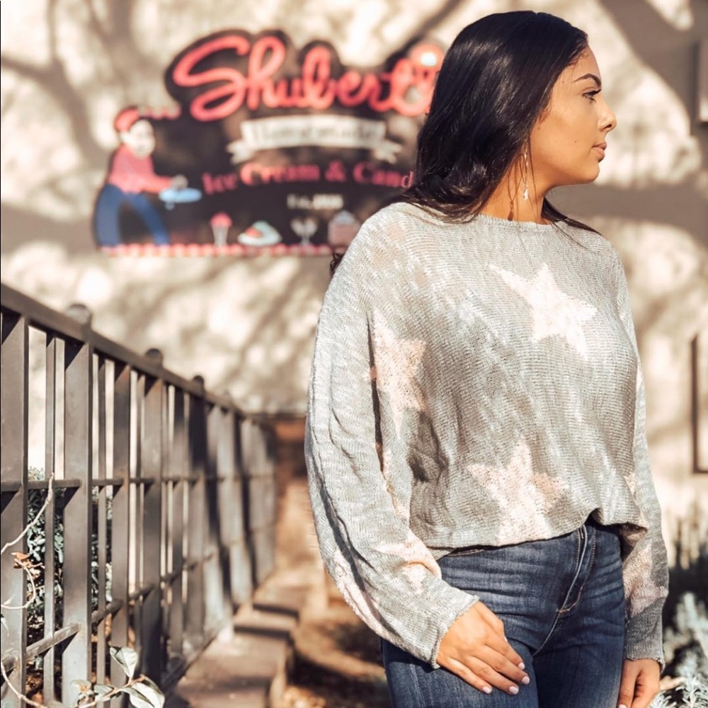 Pink & Grey Star Sweater